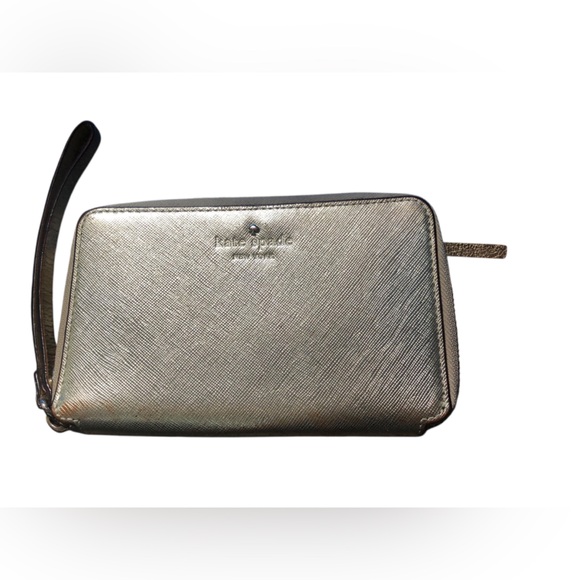 Kate Spade Metallic Gold Wristlet Clutch - Picture 1 of 6